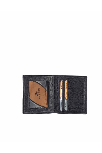 Aka Black Leather Men's Wallet 502 -2
