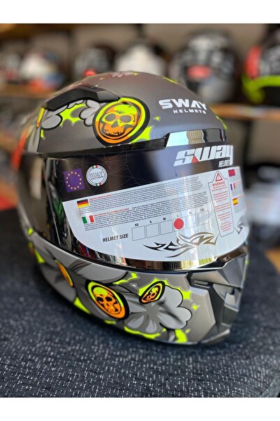 Sway Hellboy Ayna Vizörlü Full Face Kask