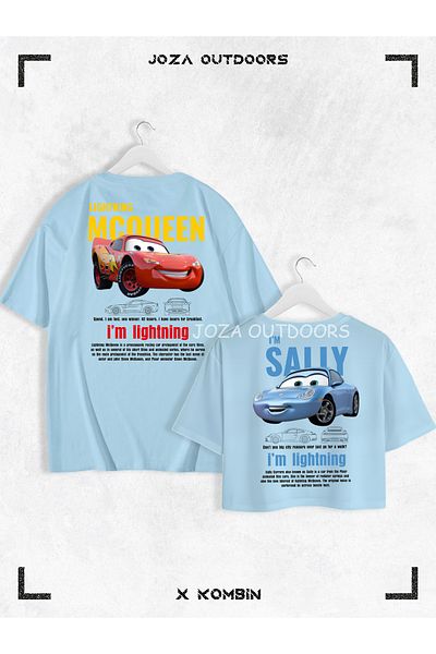 Jobia Outdoors Комплект от 2 части за жени и мъже, унисекс, McQueen Sally Lover, голям размер, цветна тениска с щампа на гърба