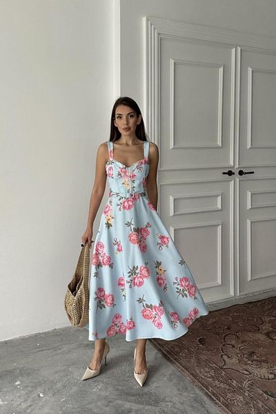 modaserdem Rochie cu detaliu curea subțire albastră