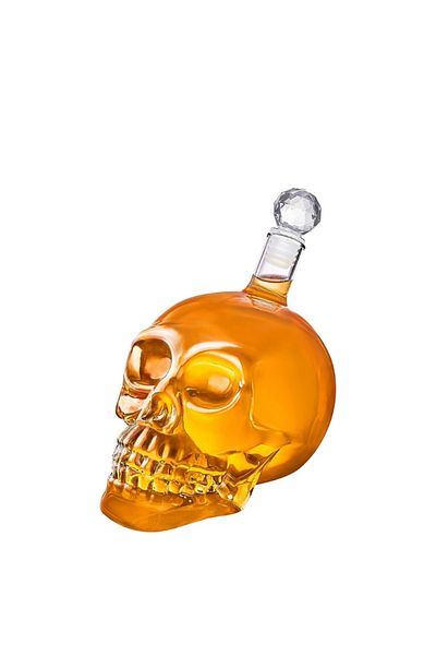 OEM Decantor Skull, pentru whisky și alte băuturi fine, transparent, compact, 1000 ml