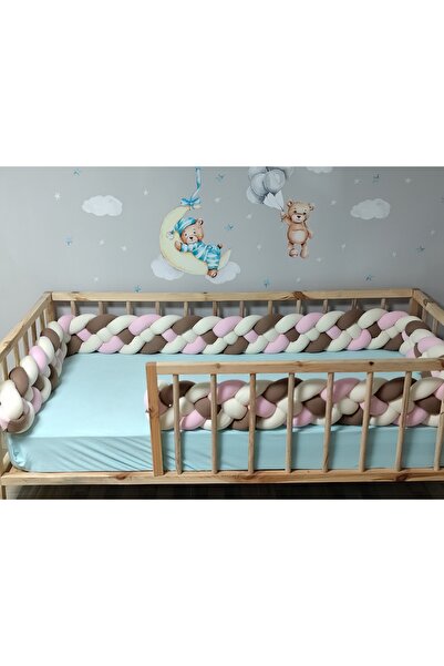 Lucky Kids نموذج حماية محبوك 500 سم 4 قطع / فجوة باب سرير مونتيسوري 90 × 190 مفتوحة