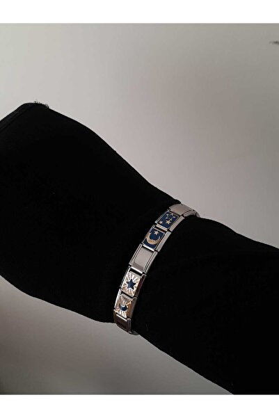 bijoux uniques سوار من الفولاذ الإيطالي من سلسلة Day&Night