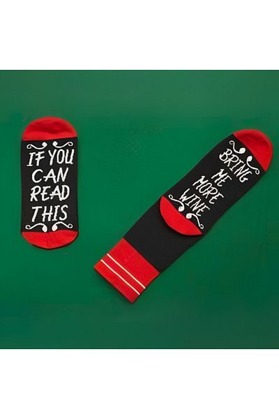 OEM Socks, Funny, Bring Me Wine, Universal size:37-43, 78% cotton, 19% polyamide, 3% elastic