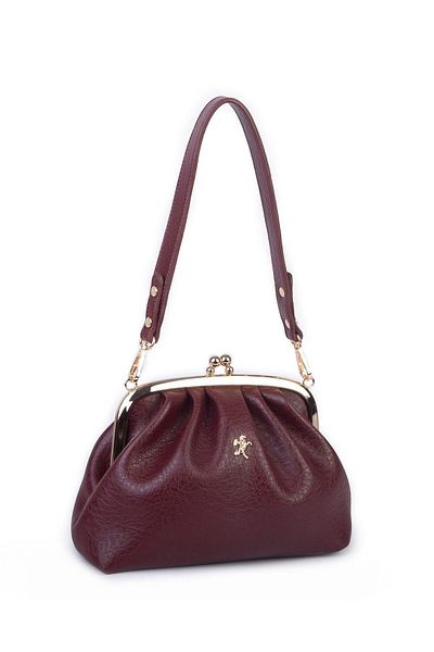 Getcho Teodo Women's Burgundy Scholarship Small Shoulder Bag – Thin Strap, Suitable for Evening Dresses and Night Use
