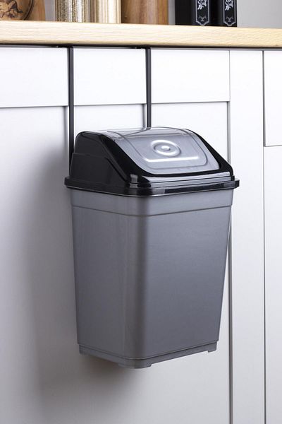 Okyanus Home Hanging Trash Can Gray-Black 5L