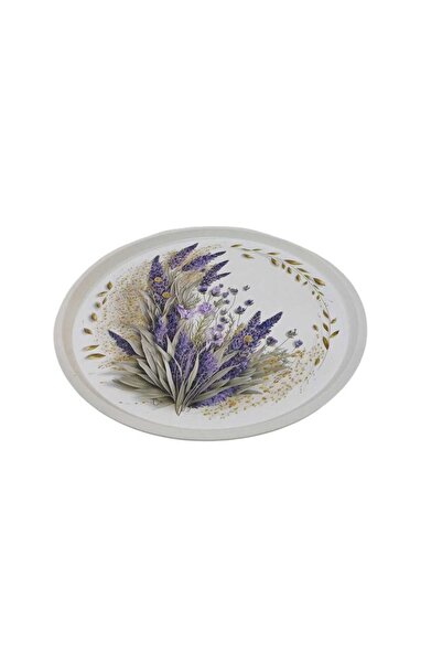 CENGİZ ÇEYİZ Akrilik Yuvarlak Desenli Tepsi 35 cm 175