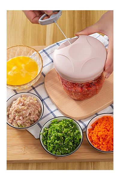EceAksesuar Stringed Hand Rondosu 5 Blade Stainless Large Size Chopper Cutter
