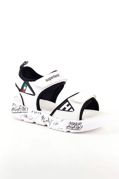 Süperland Girl's Genuine Leather White Color Sandals