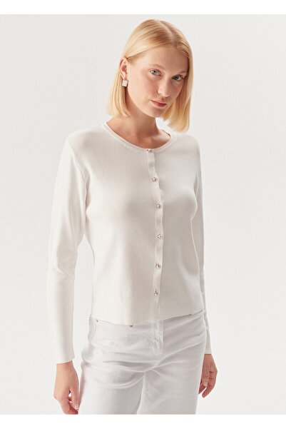 Exquise Ecru Regular Knitwear Cardigan
