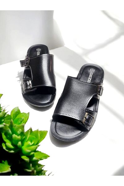 GEZER Daily Double Buckle Adjustable Soft Sole Home and Outdoor Slippers