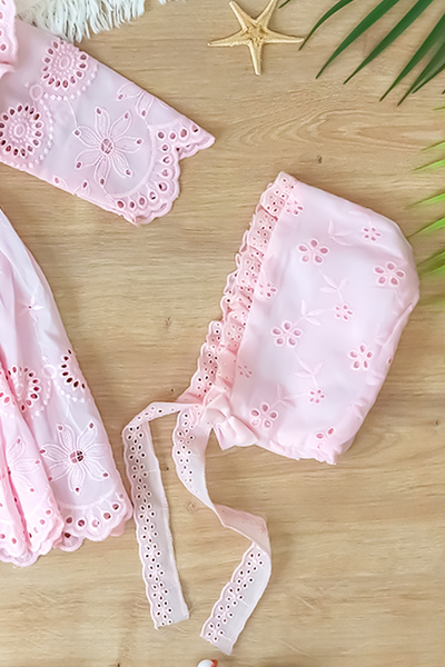 Sitilin Baby Girl Pink Mevlüt Dress Wedding Dress French Lace Mevlit Set Baby Mevlüt Set Stl6983