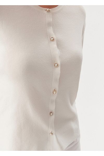 Exquise Ecru Regular Knitwear Cardigan