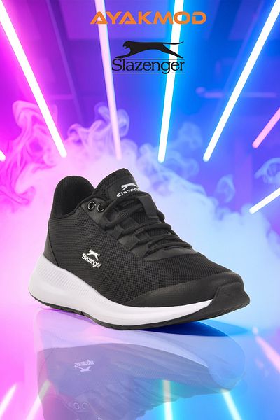 Slazenger Black Mesh Lightweight Breathable Unisex Sports Shoes Zita g