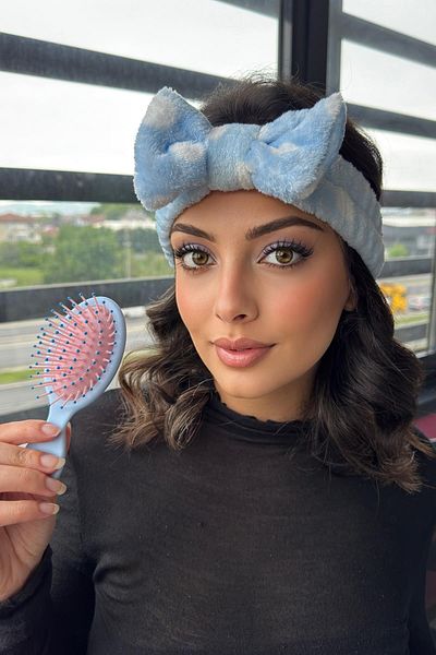 TAKIŞTIR مجموعة ربطات شعر ومشط باللون الأزرق