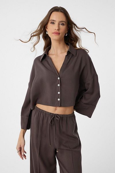 Antioch Brown Crop Women's Shirt