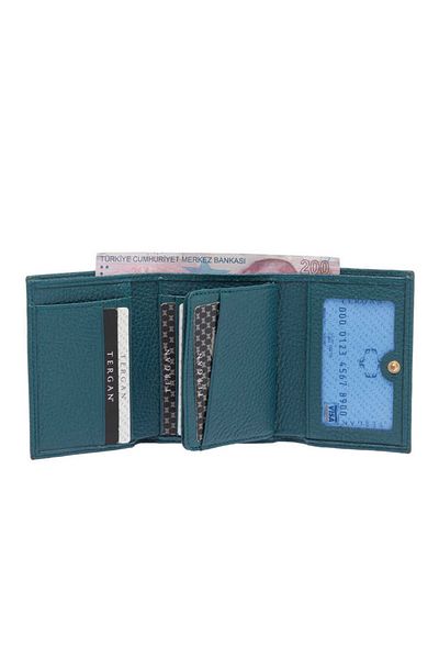 Tergan Blue Genuine Leather Women's Wallet - S1Cb 00005633 -T9L