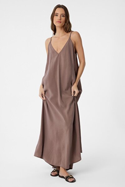 Antioch Modal Long Women's Dress with Coffee Straps