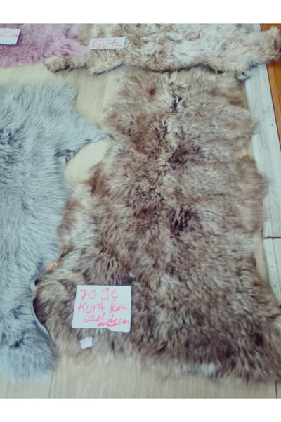 hoaryage HAKİKİ KIVIRCIK UZUN TÜYLÜ KUZU POSTU , HALI , YOLLUK , ETLİ KALIN