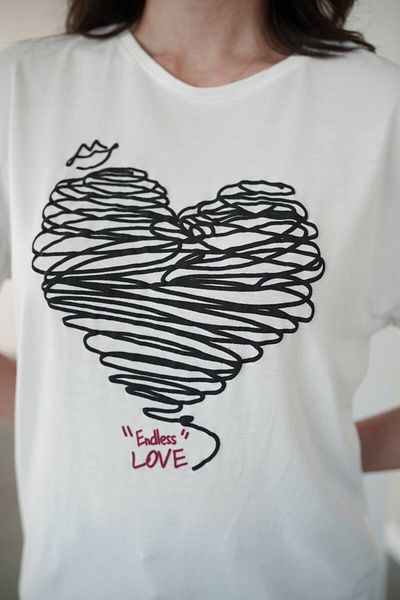 Fiori Heart Printed Tshirt
