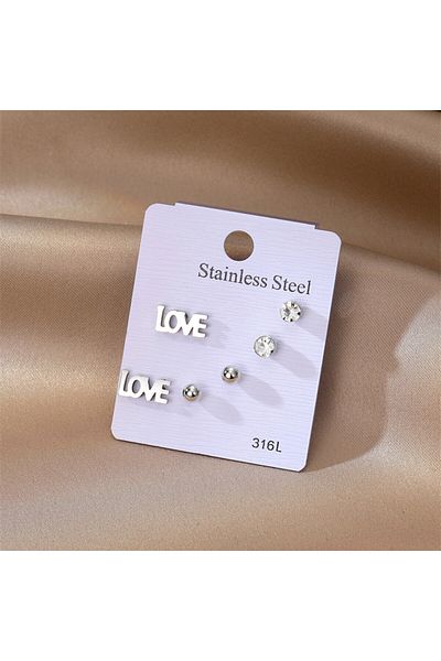 SIC MODA Elegant Stainless Steel Earrings Set Sic Moda 5465