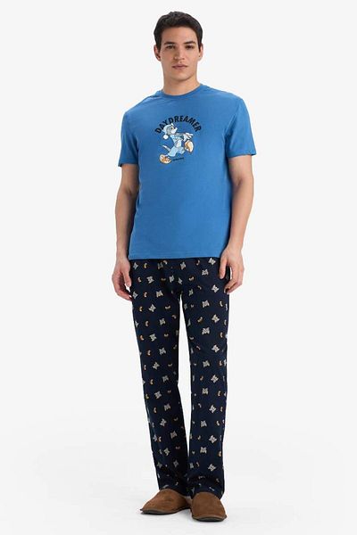 DeFacto New Season Tom & Jerry Pajama Set Short Sleeve Top Long Bottom
