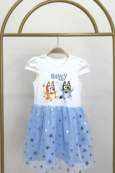 Monila Rochie tutu cu imprimeu albastru pentru fete