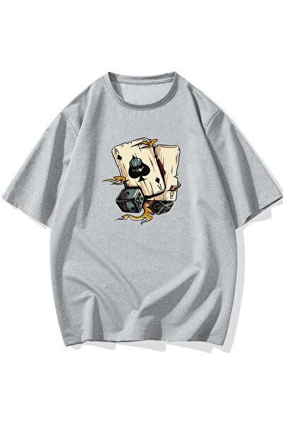 LAND MODA Ανδρικό μπλουζάκι casual με γραφικά σχέδια - Μεγάλο μέγεθος, κοντομ...