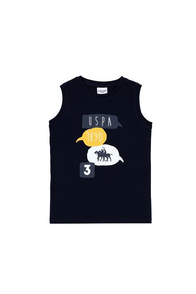 U.S. Polo Assn. Boy's Navy Blue Sleeveless Crew Neck T-Shirt 50307168-Vr033