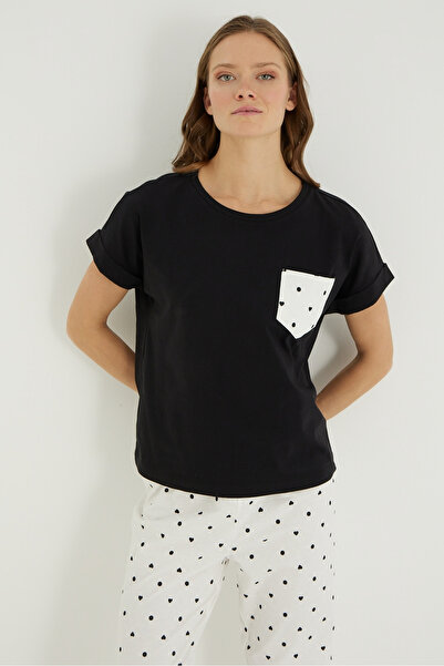 İPEKTENİM Σετ πιτζάμες με μοτίβο πουά με λεπτομέρεια τσέπης