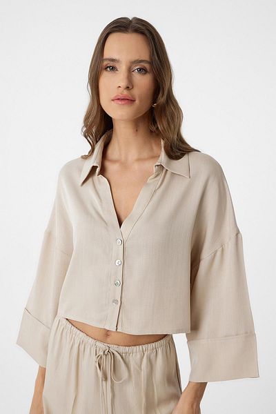Antioch Beige Crop Women's Shirt