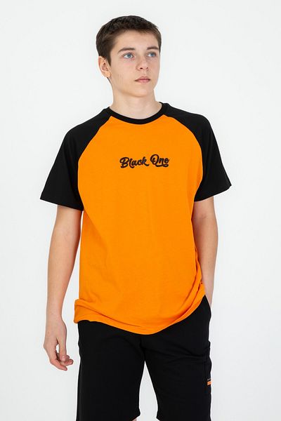 Black One Λεπτομερές σετ μπλούζας με στάμπα για αγόρι