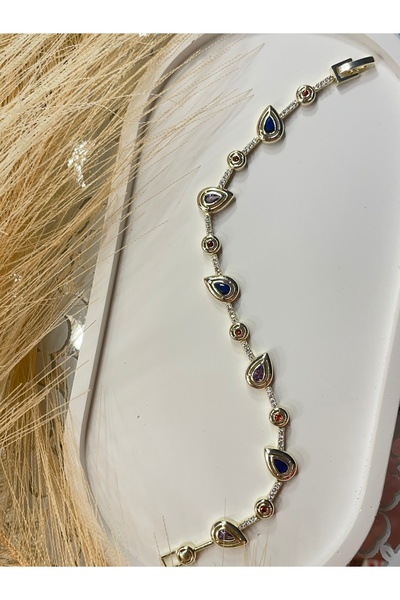 Onsiletişim سوار LOTUSBYBUKET من الفولاذ الذهبي متعدد الألوان بحجر الزركون