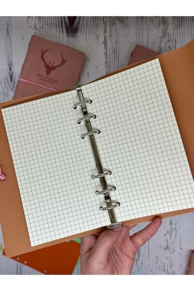 Kağıt Gemi Dükkan Keep On Going Binderli Deri Kapak Depolama Dosyalı Pembe Renk Özel Tasarım Ajanda/Notebook/Klasörlü