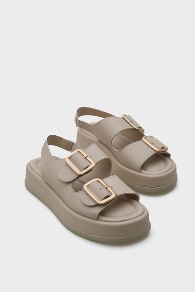 Capone Outfitters Dámské sandály Denice na klínovém podpatku s dvojitou páskovou přezkou