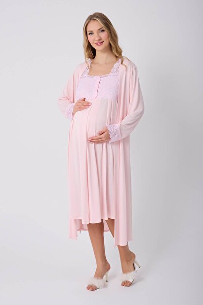 GIONA Maternity Nightgown Dressing Gown Maternity Set