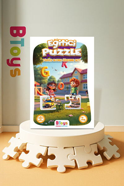 Enjoy BToys لغز الاقتران - مجموعة تعلم الحروف الأبجدية التركية - لغز تعليمي