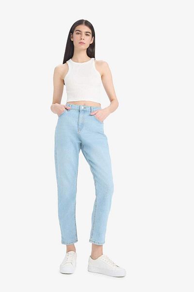 DeFacto Noul sezon Comfort Mom Pantaloni de jeans cu talie înaltă