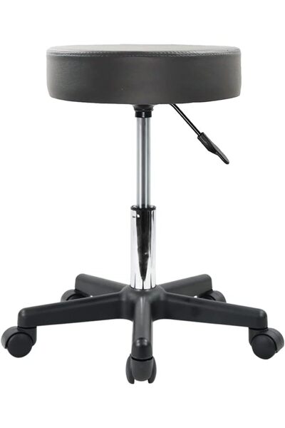 LA PERLA TECH كرسي دائري دوار مصنوع من جلد البولي يوريثان قابل للتعديل الارتفاع، مناسب للعمل في المنتجعات الصحية والصالونات الطبية