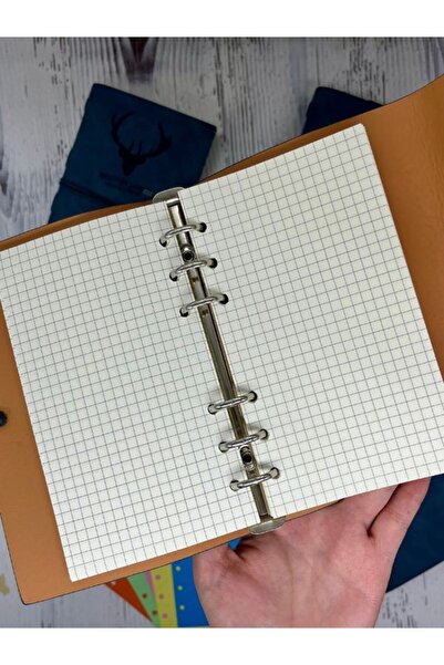 Kağıt Gemi Dükkan Keep On Going Binderli Deri Kapak Depolama Dosyalı Mavi Renk Özel Tasarım Ajanda/Notebook/Klasörlü D