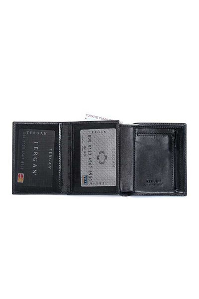 Tergan Black Genuine Leather Men's Wallet - S1Ce 00001430 -B06