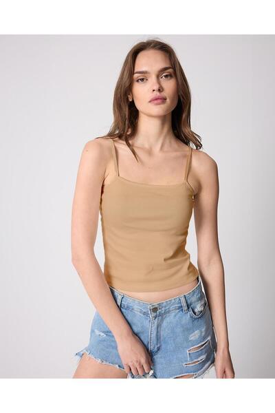 AMİDA Salmon Γυναικείο λουράκι με λεπτό σχοινί Basic Crop Tank -2466