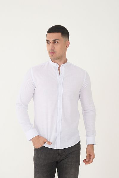 jack carisma Pánská košile Slim Fit s límečkem z bavlny Ligra Linen Texture