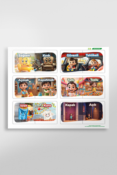 Enjoy BToys Eşleştirme Connect Puzzle - Zıt Anlamlar Seti - Eğitici Puzzle