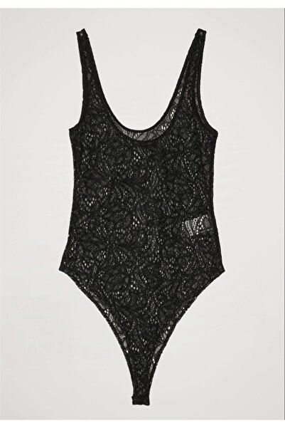 ALVWOMAN قميص داخلي أسود مع أزرار كبس من الدانتيل