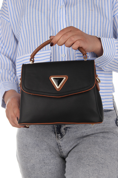 By Hakan Jn-48 Geantă de mână și de umăr pentru femei BLACK-TABA