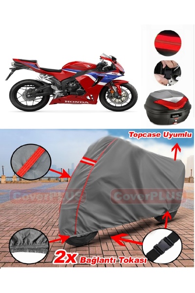 CoverPlus Honda Cbr 600 Rr Rear Bag Compatible Motor Tarpaulin Motorcycle Tar...