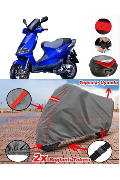 CoverPlus بياجيو سكيبر 150 حقيبة خلفية متوافقة مع قماش القماش المشمع للدراجات...