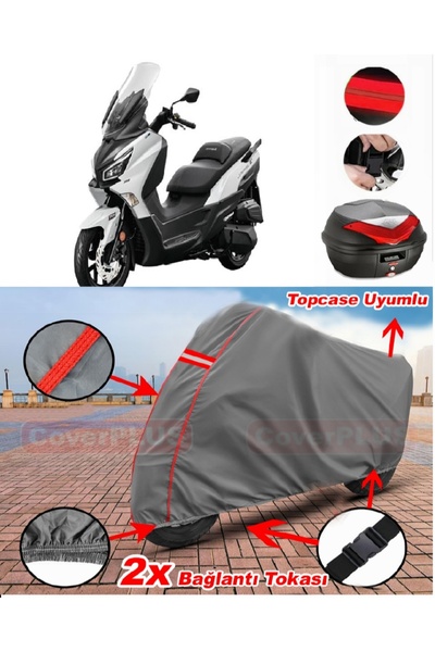 CoverPlus Sym Joymax Z Plus 250 Rear Bag Compatible Motor Tarpaulin Motorcycl...