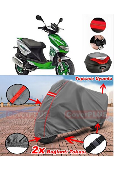 CoverPlus Kanuni Hussar 125 حقيبة خلفية متوافقة مع قماش القماش المشمع للدراجا...